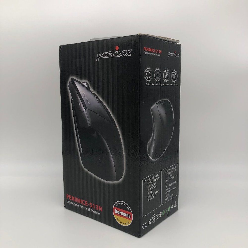 Perixx Perimice-513N Ergonomical Vertical Mouse, Black, Right hand NEW